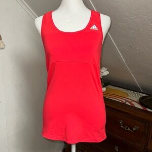 Adidas Running tank‎ top women’s size Medium cut out in the back coral color